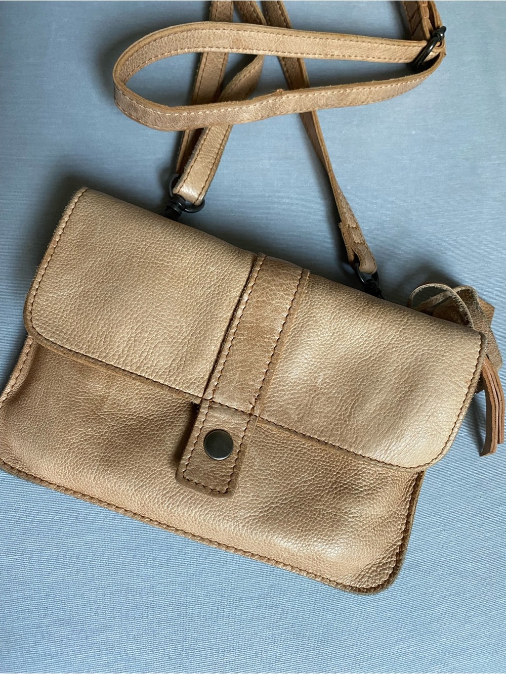 latico Tan Leather Crossbody with Snap Flap